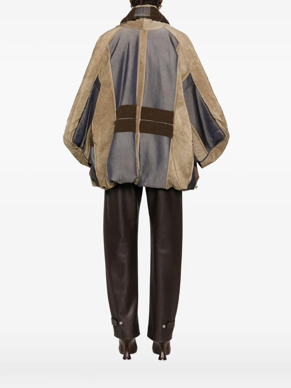 Tan jacket, full body view
