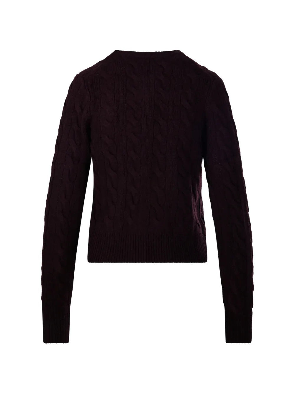 Burgundy knitwear, back view