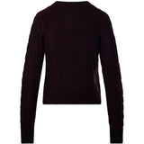 Burgundy knitwear, back view