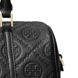 Close up of black bag, showing texture of the Calf Leather fabric