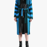 Blue knitwear, full body view
