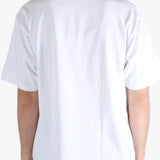 White T-shirt worn by a person, showing the t-shirt's fit