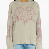 Tan t-shirt, full body view
