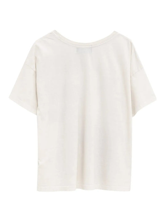 White t-shirt, back view