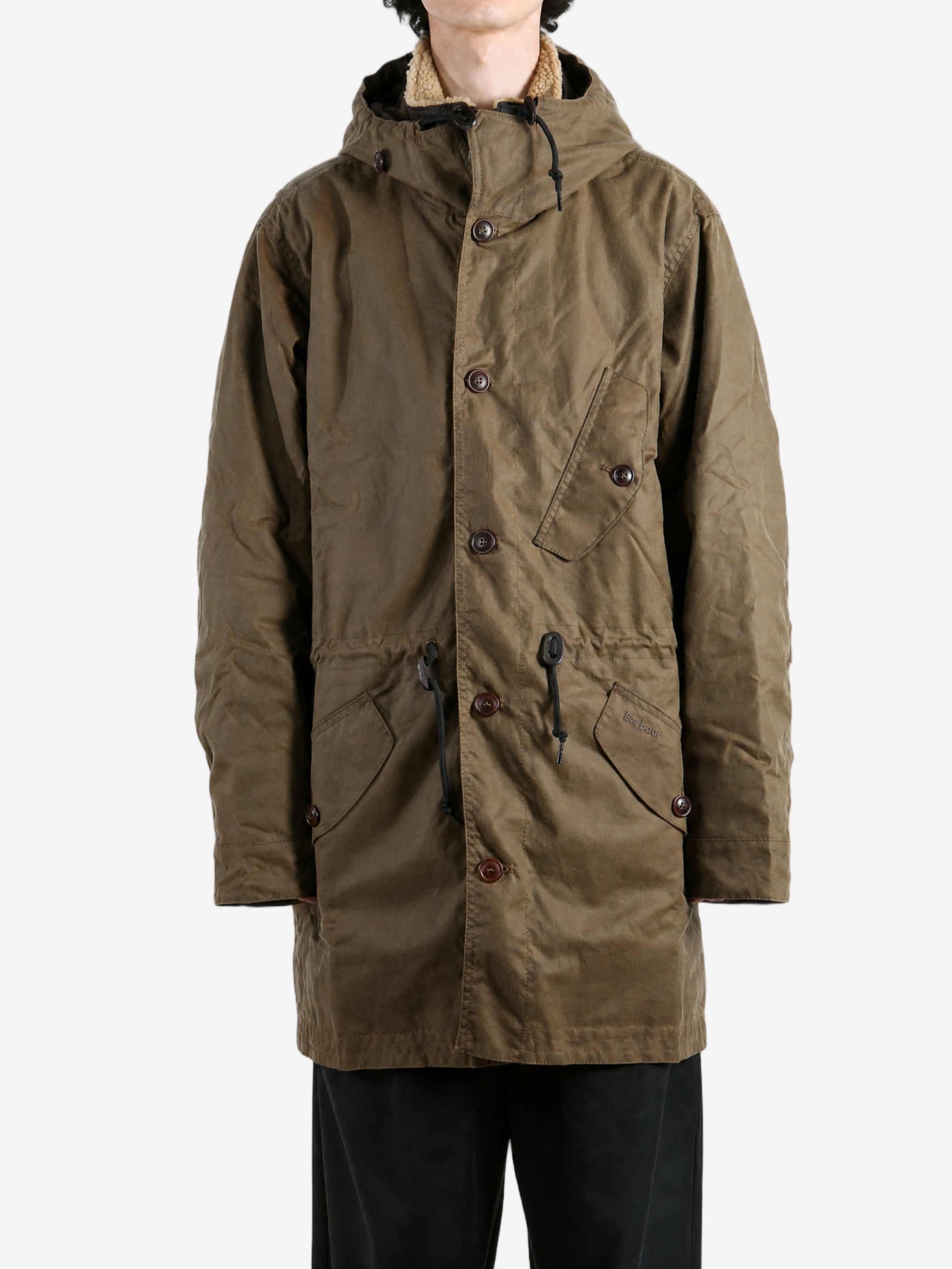 Brown jacket, full body view
