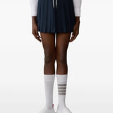 THOM BROWNE - Women Wool Mini Length Drawstring Pleated Skirt