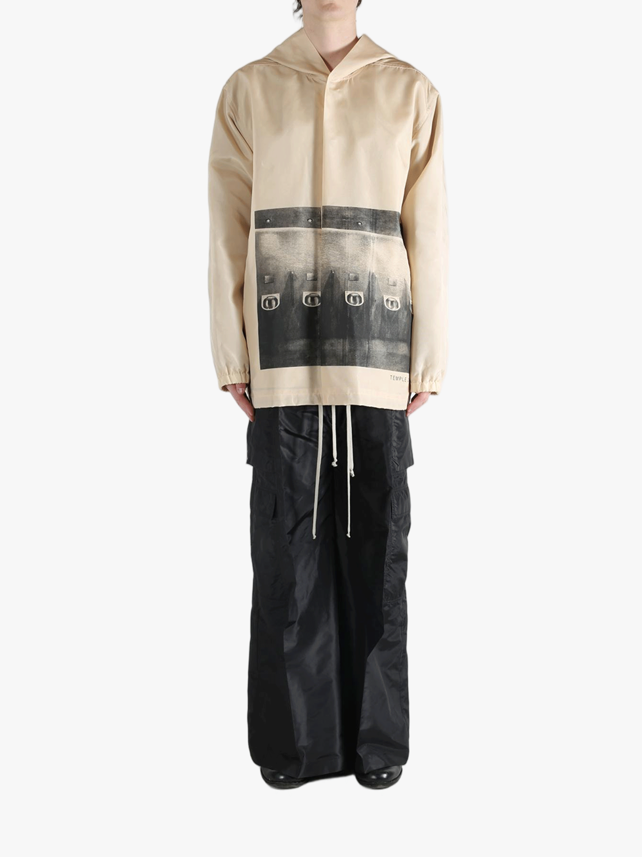Tan jacket, full body view