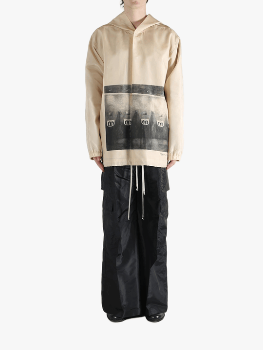 Tan jacket, full body view
