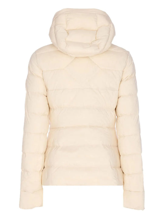 Tan jacket, back view