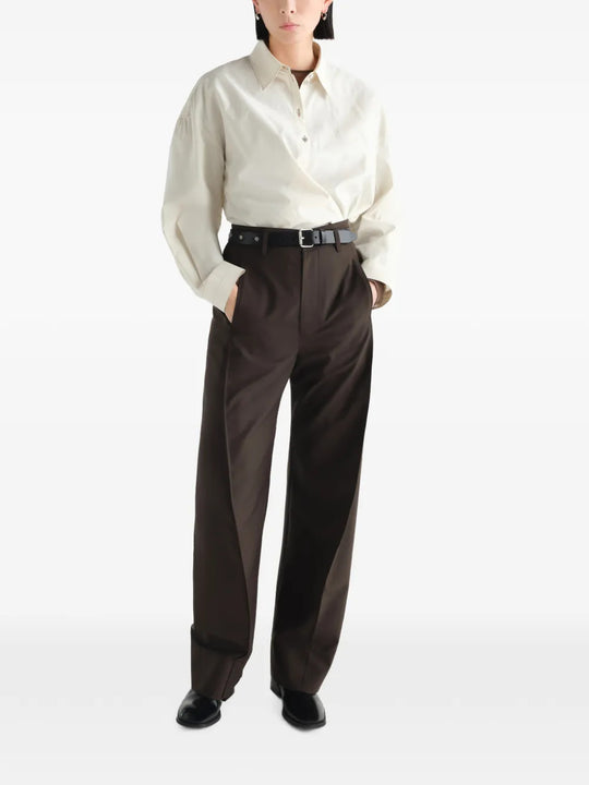 Brown pants, full body view