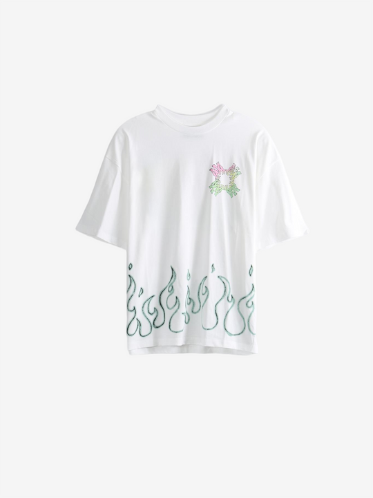 White t-shirt, front view