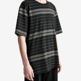 Black t-shirt, full body view