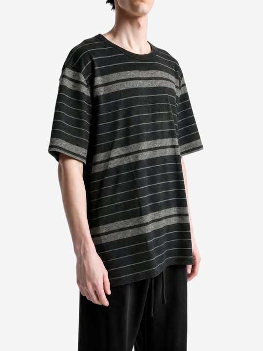Black t-shirt, full body view