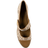Tan shoes, front view