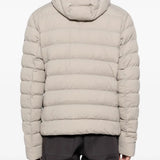 Tan hoodie, full body view