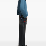 blue jacket, full body view