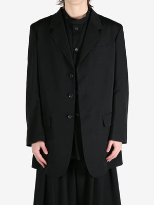 YOHJI YAMAMOTO POUR HOMME - Men Wool Gabardine Back Opening Jacket