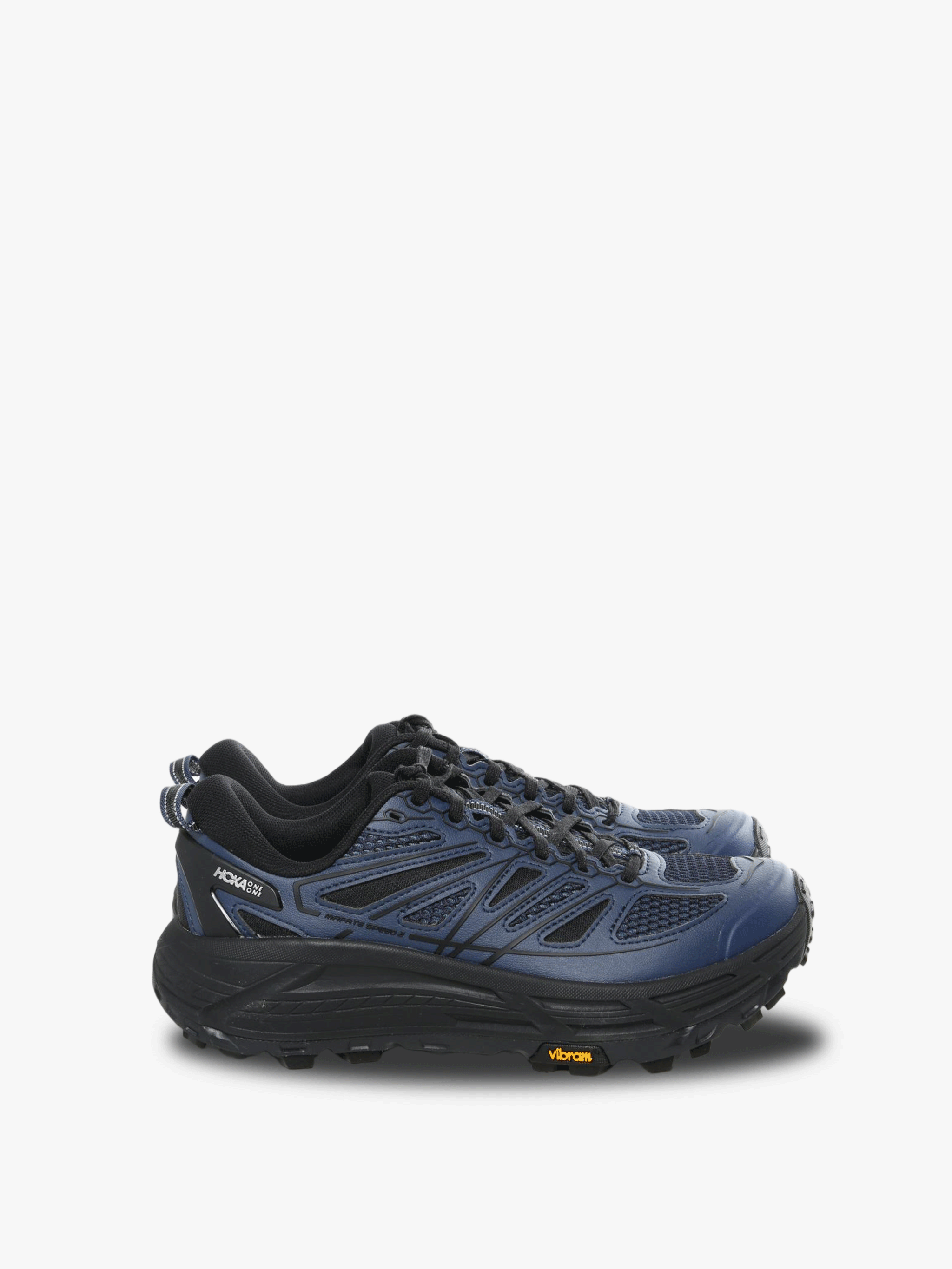 Navy sneakers, front view