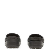 Black sandals, back view