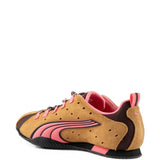 Tan shoes, side view