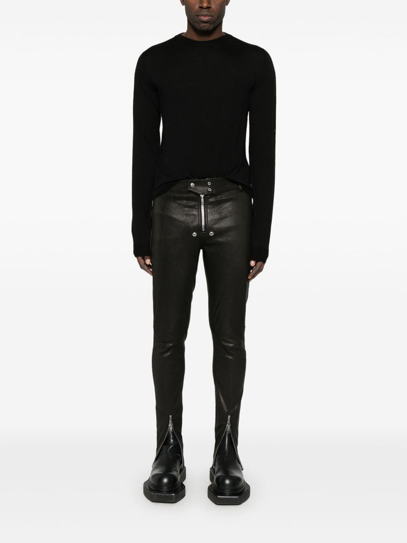 RICK OWENS - Men Cropped Biker Round Neck Sweater