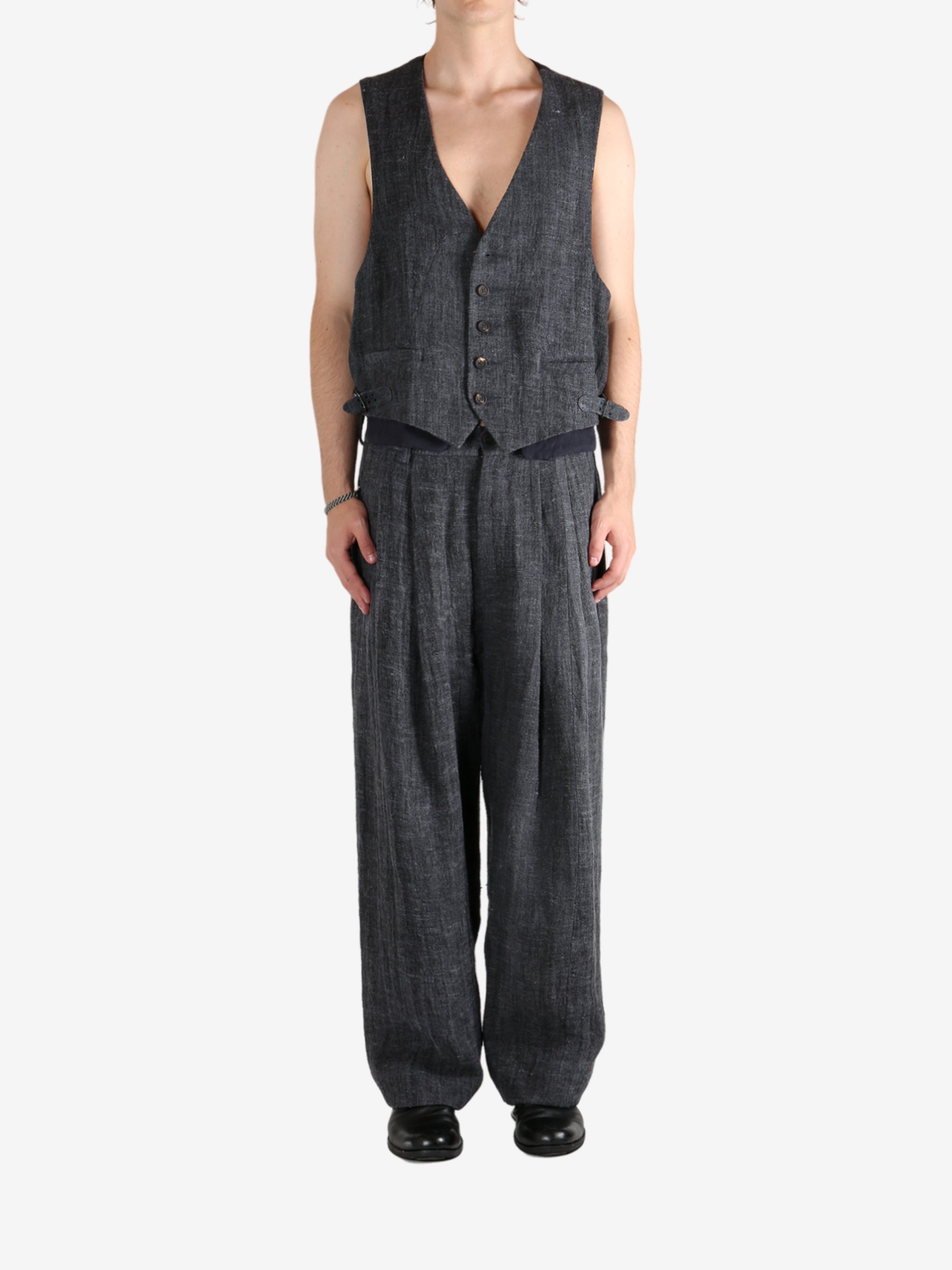 Grey waistcoat,full body view