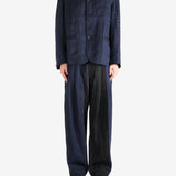 Blue jacket, full body view