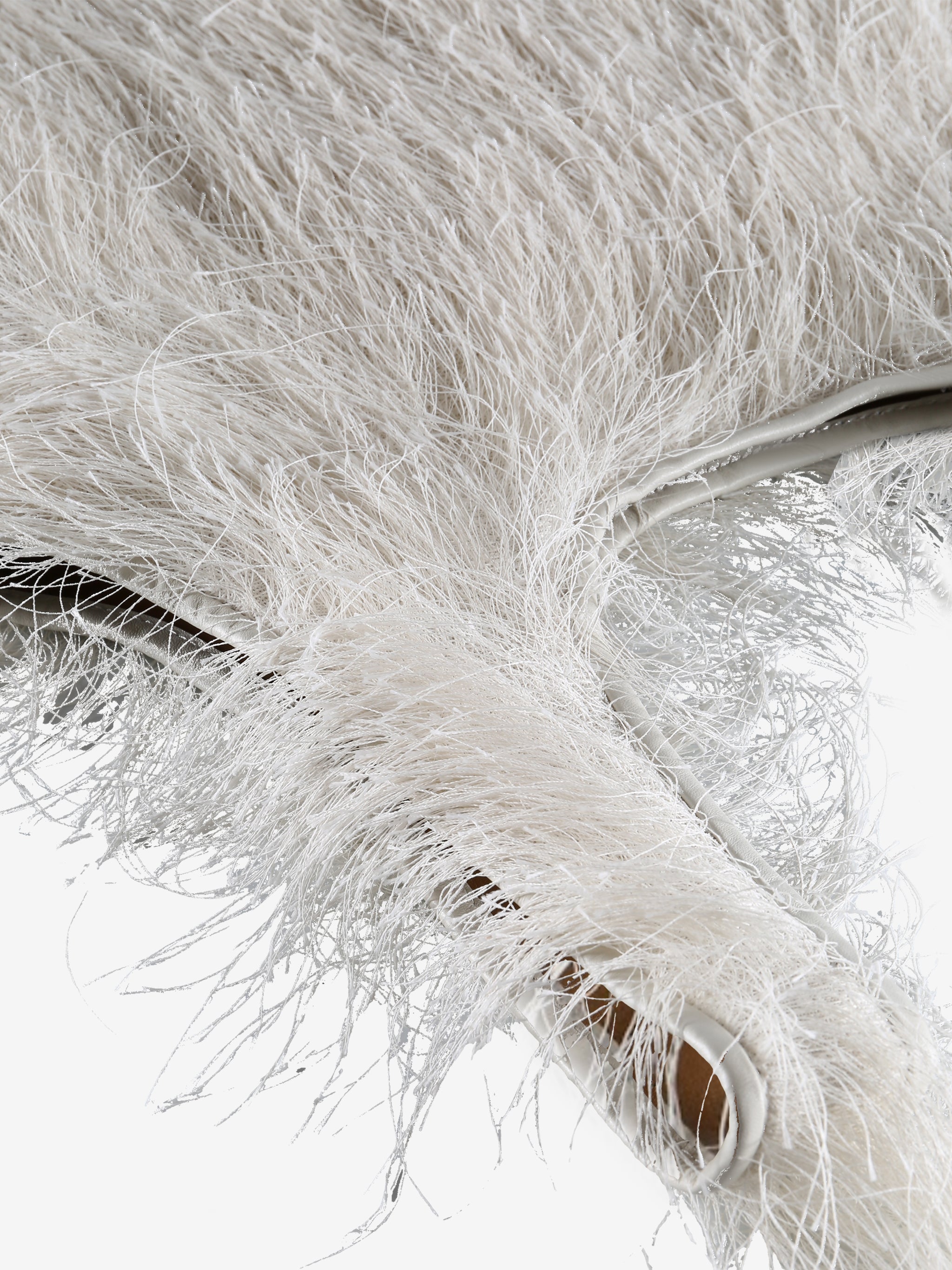 Close up of White bags, showing texture of the Ployester fabric