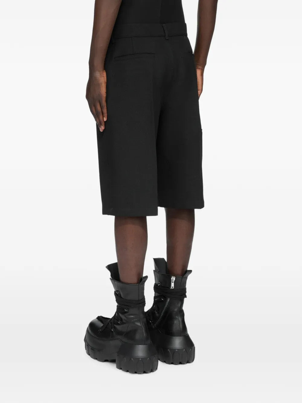 Black shorts, full body view
