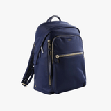Navy backpack, side view