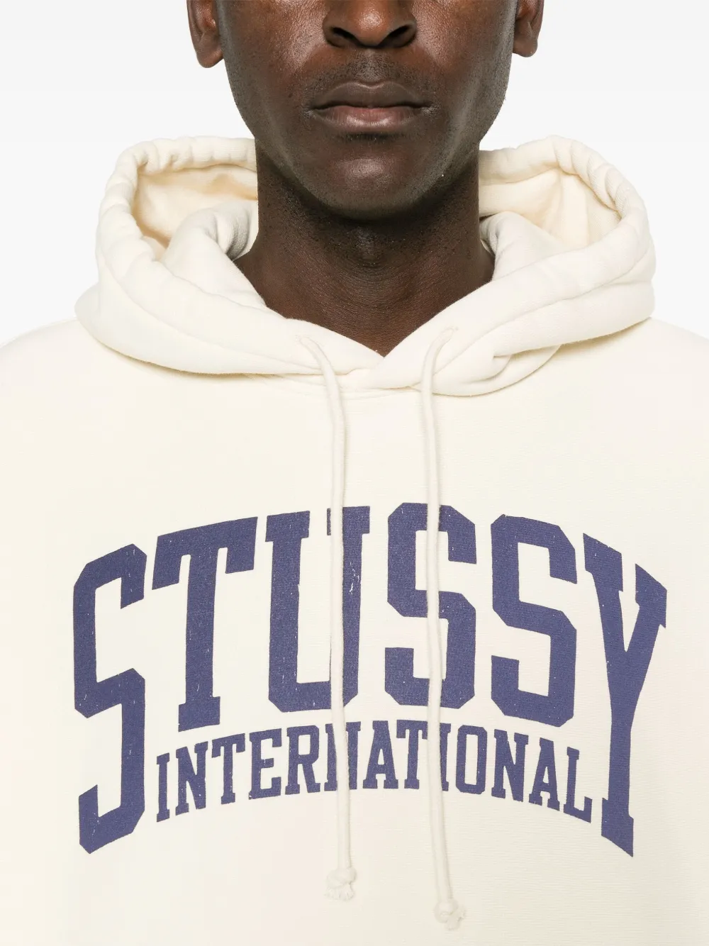 Close up of white hoodies , showing texture of the polyester and cotton fabric