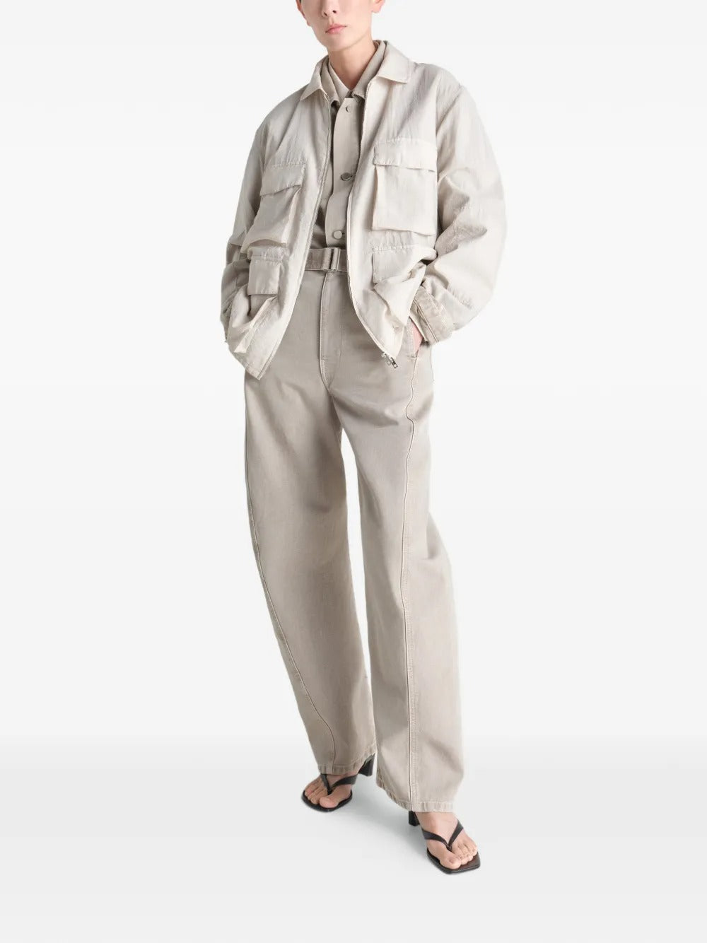 White jacket, full body view
