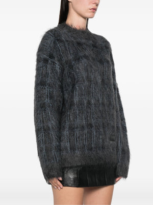 ALEXANDER WANG - Women Long Sleeve Pullover In Brushed Mohair Plaid