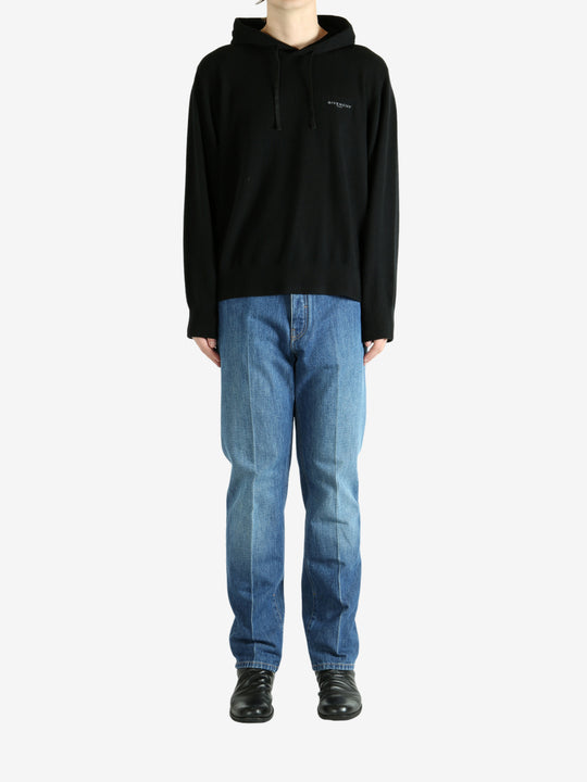 Black hoodie, full body view