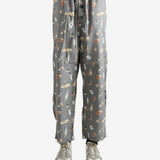 Grey pajama worn by a person, showing the pajama's fit