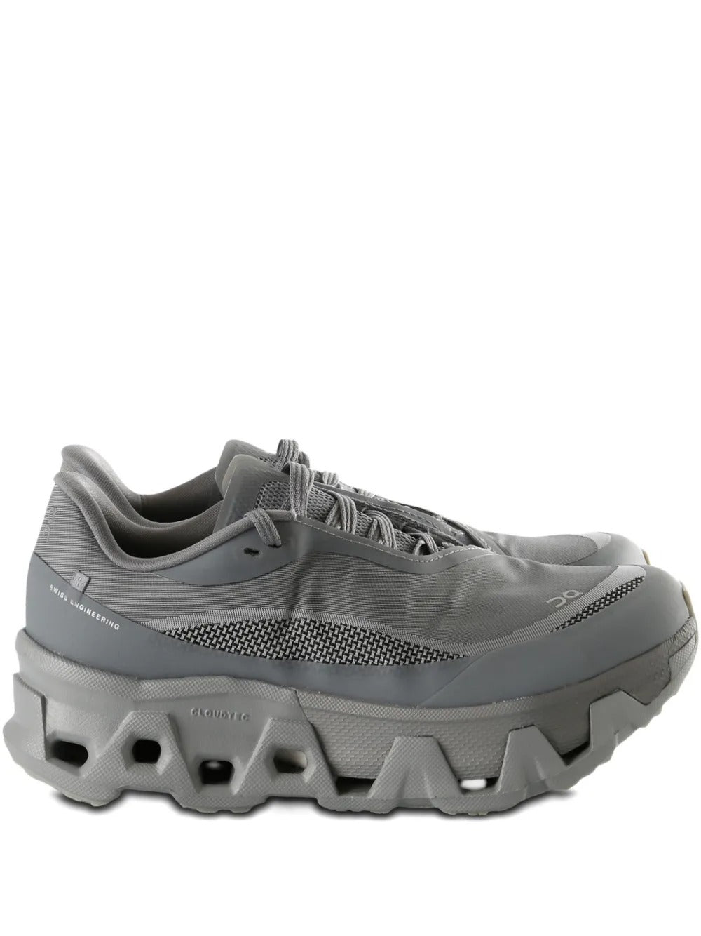 Grey sneakers, front view