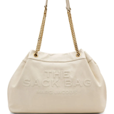 Tan bags, front view