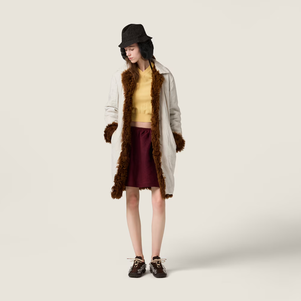 Yellow knitwear, full body view