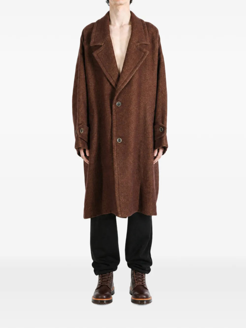 Brown jacket, full body view