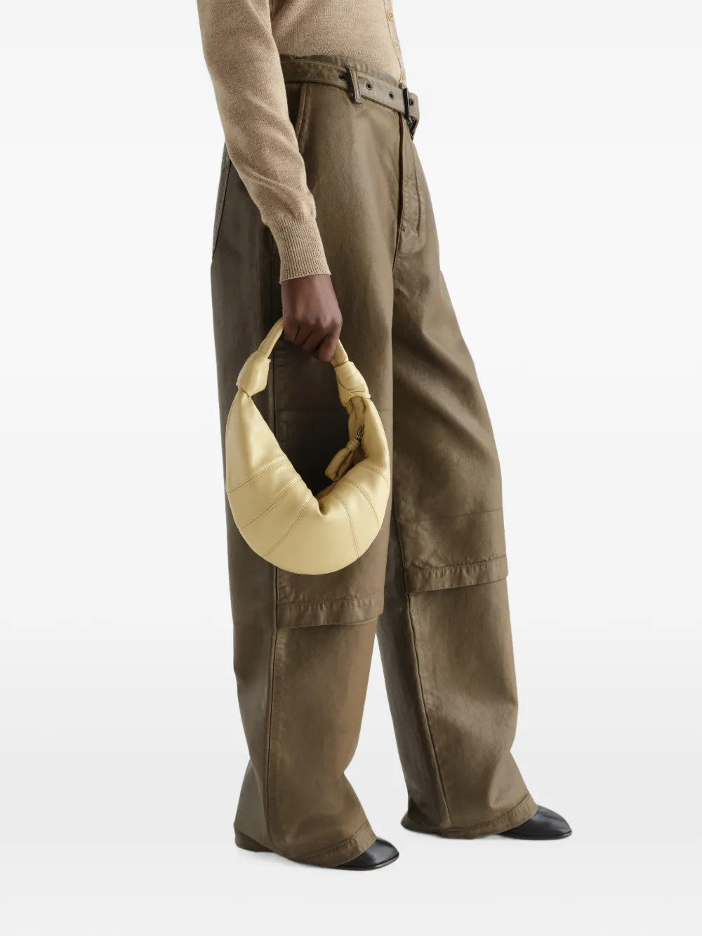 Tan bag, side view