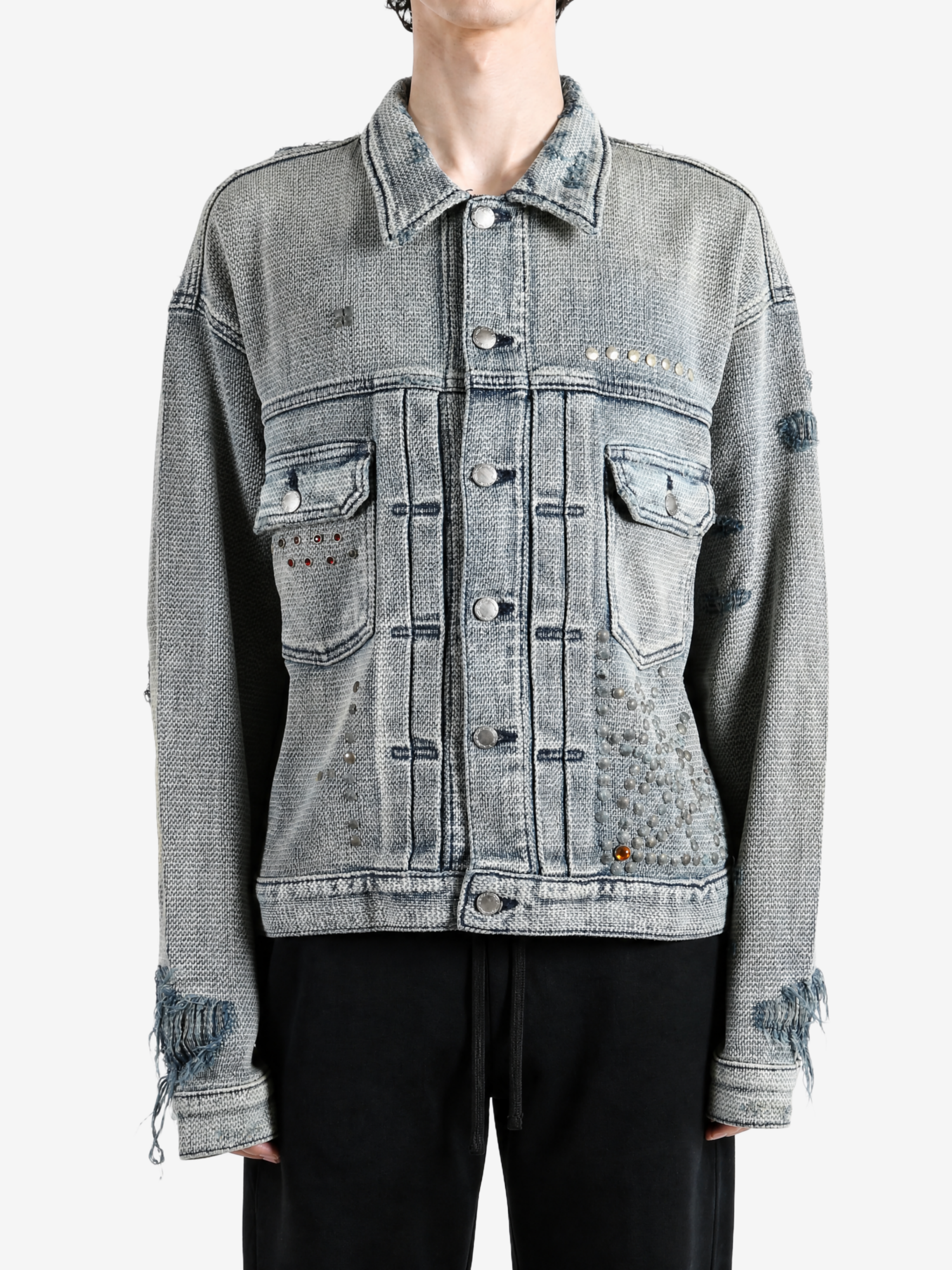 Grey jacket, full body view