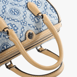 Close up of blue bags, showing the texture of fabric