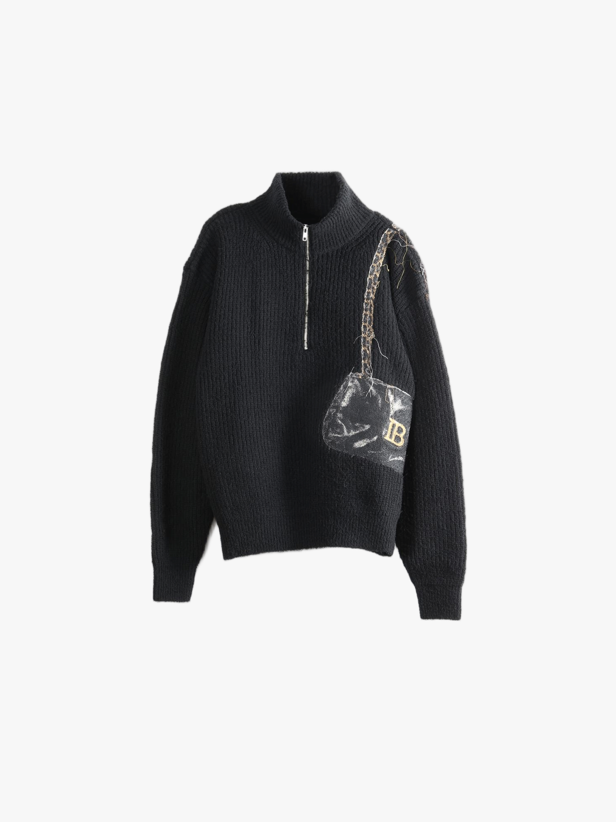 Black knitwear, front view