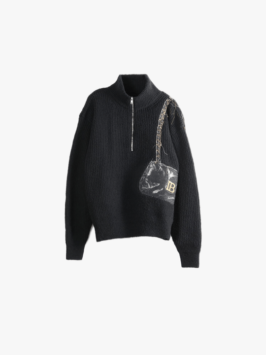 Black knitwear, front view