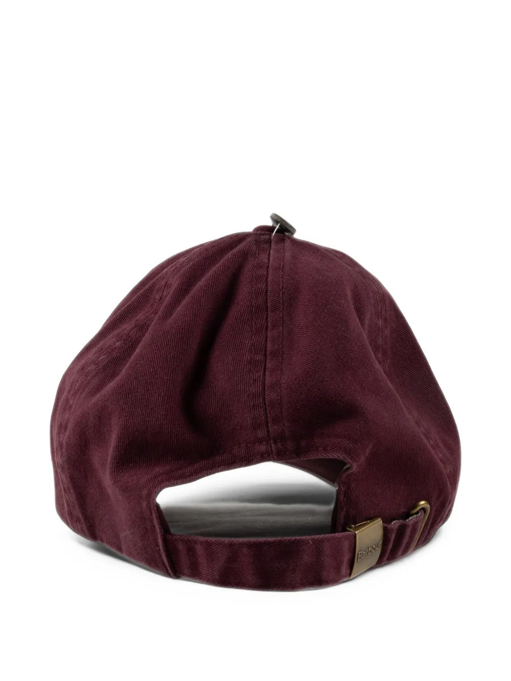 Burgundy hat, back view