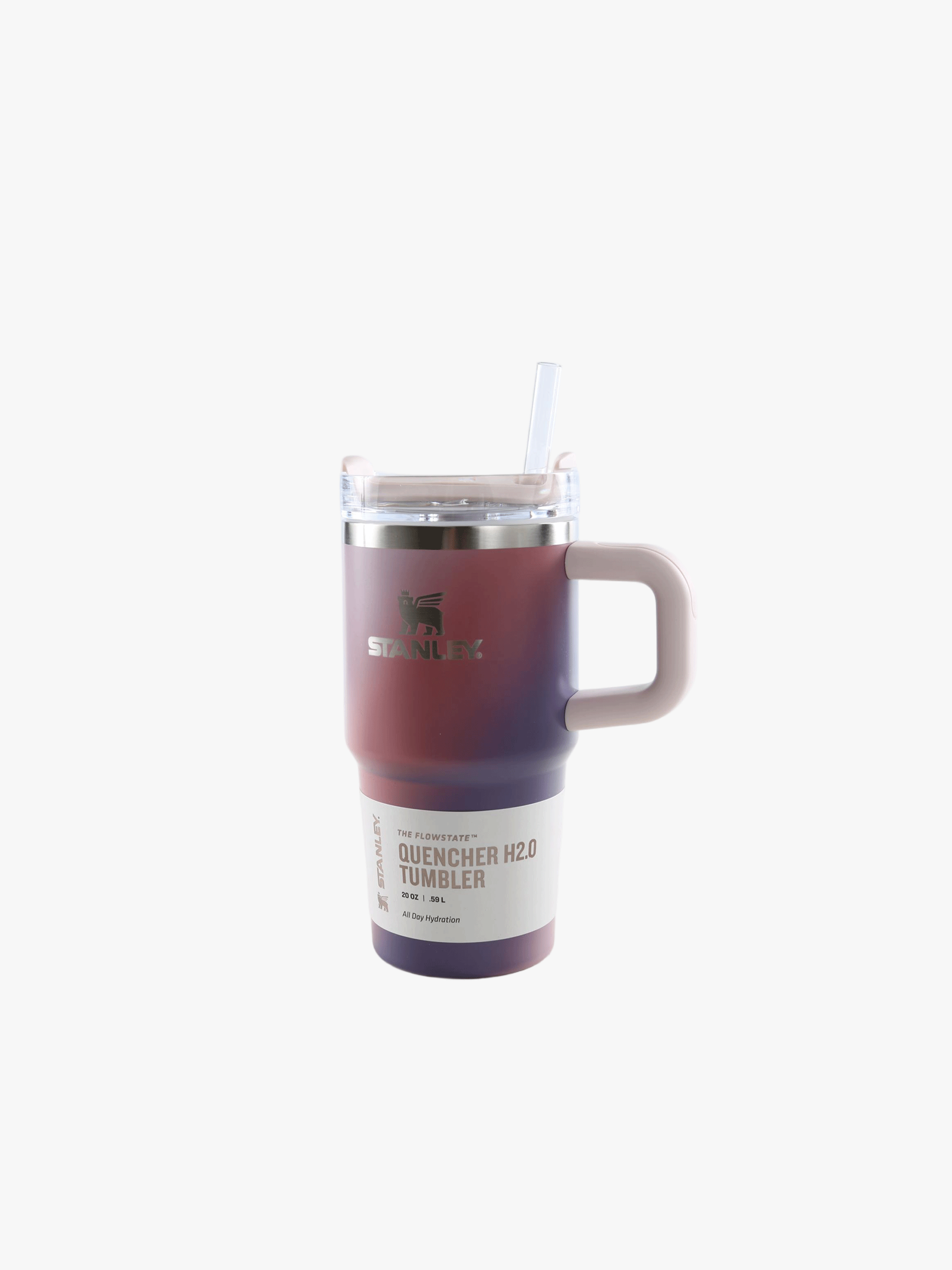 Pink tumbler, front view