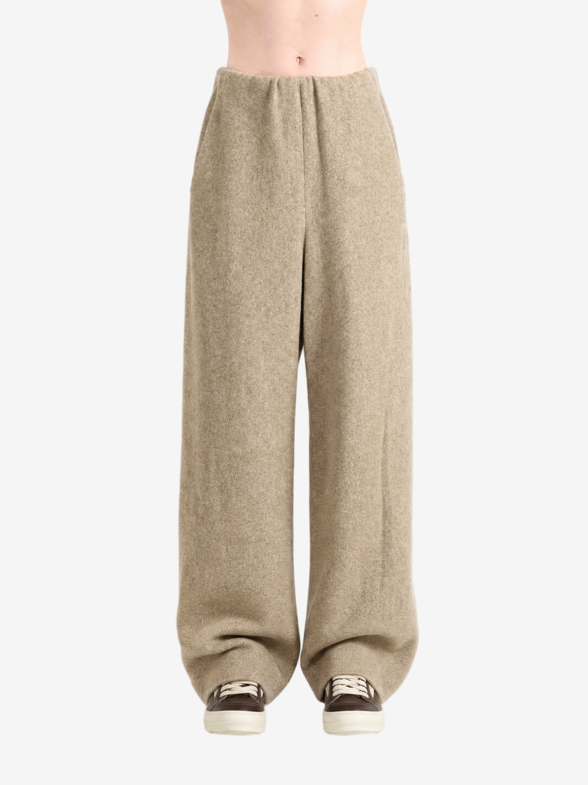 Tan pants, full body view