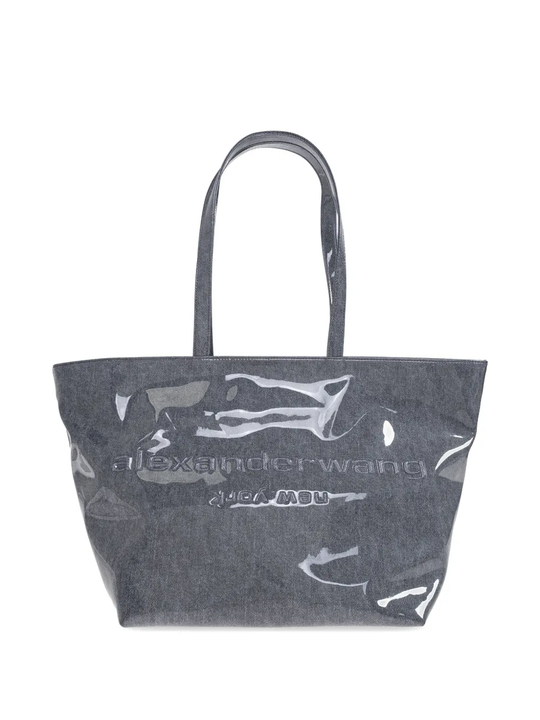 Gray tote bag,front view