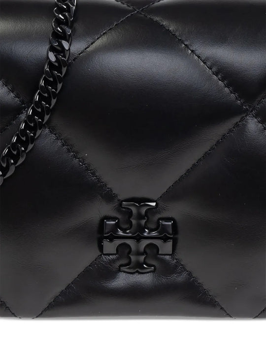 Close up of black bags, showing texture of the calf leather fabric