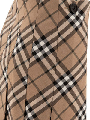 BURBERRY - Women Check Wool Kilt